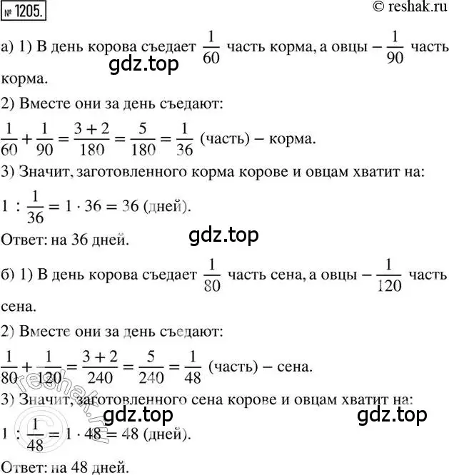 Решение 2. номер 1205 (страница 241) гдз по математике 6 класс Никольский, Потапов, учебник