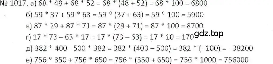 Решение 7. номер 1017 (страница 204) гдз по математике 6 класс Никольский, Потапов, учебник