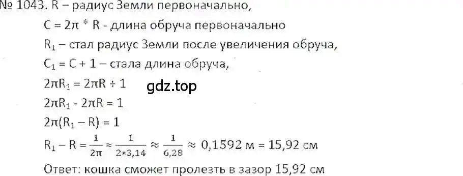 Решение 7. номер 1043 (страница 210) гдз по математике 6 класс Никольский, Потапов, учебник