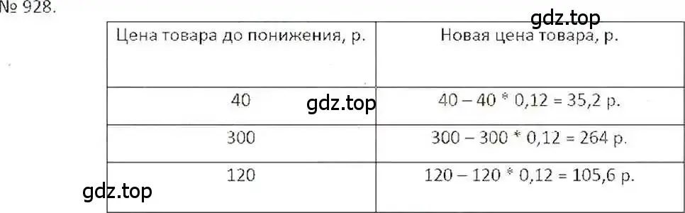 Решение 7. номер 928 (страница 179) гдз по математике 6 класс Никольский, Потапов, учебник