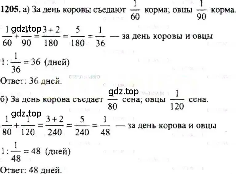 Решение 9. номер 1205 (страница 241) гдз по математике 6 класс Никольский, Потапов, учебник