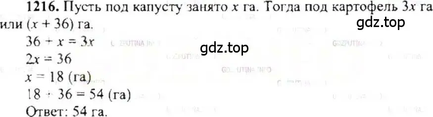 Решение 9. номер 1216 (страница 242) гдз по математике 6 класс Никольский, Потапов, учебник