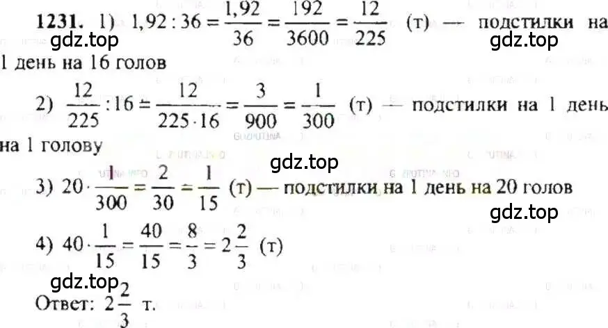 Решение 9. номер 1231 (страница 243) гдз по математике 6 класс Никольский, Потапов, учебник