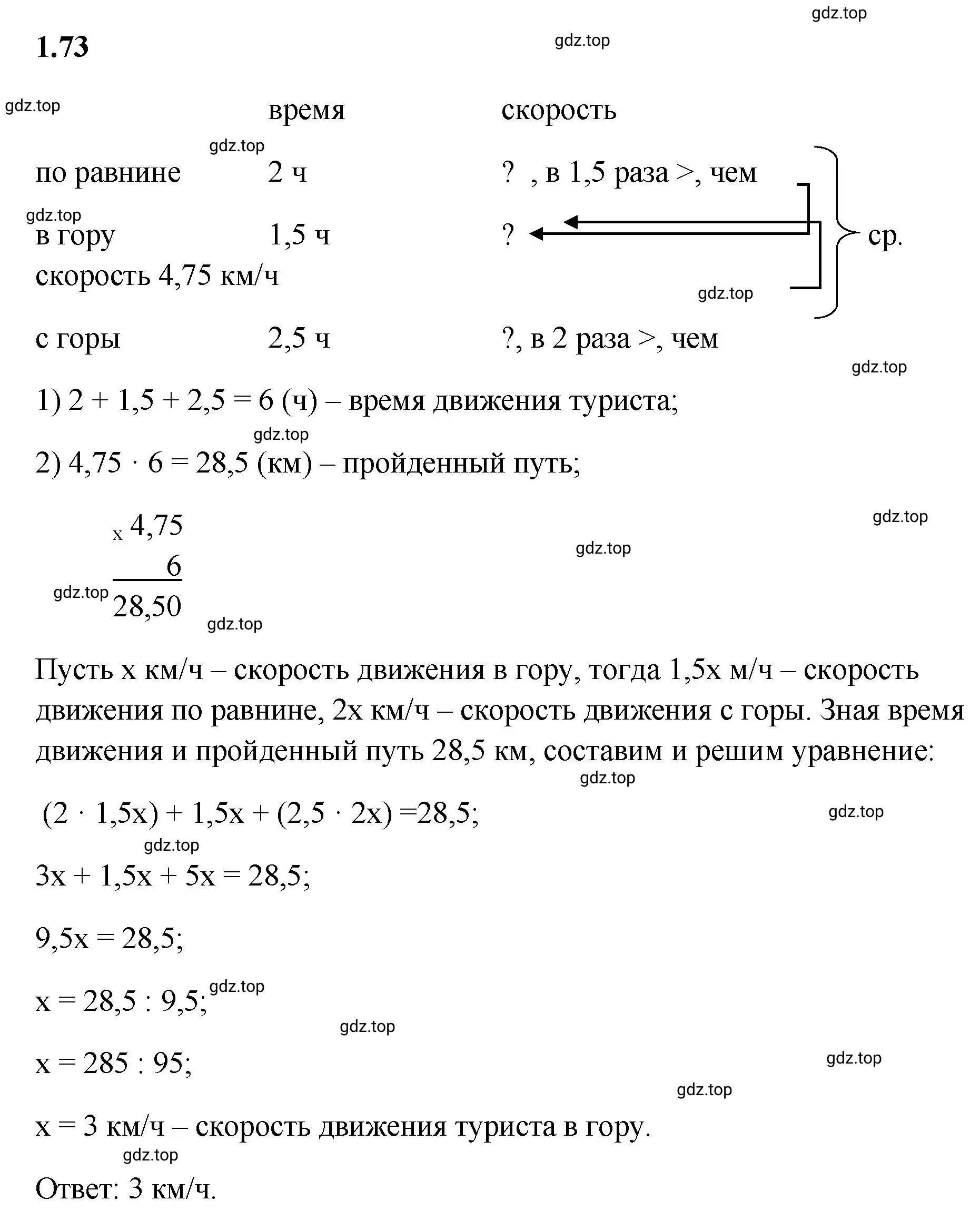 Решение 3. номер 1.73 (страница 23) гдз по математике 6 класс Виленкин, Жохов, учебник 1 часть