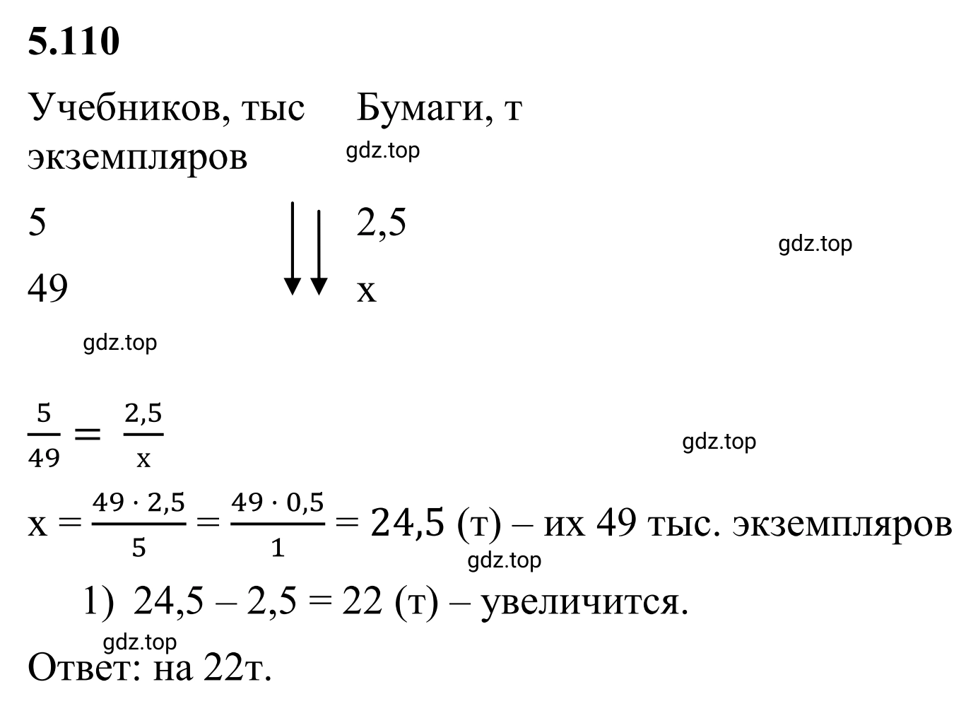 Решение 3. номер 5.110 (страница 93) гдз по математике 6 класс Виленкин, Жохов, учебник 2 часть