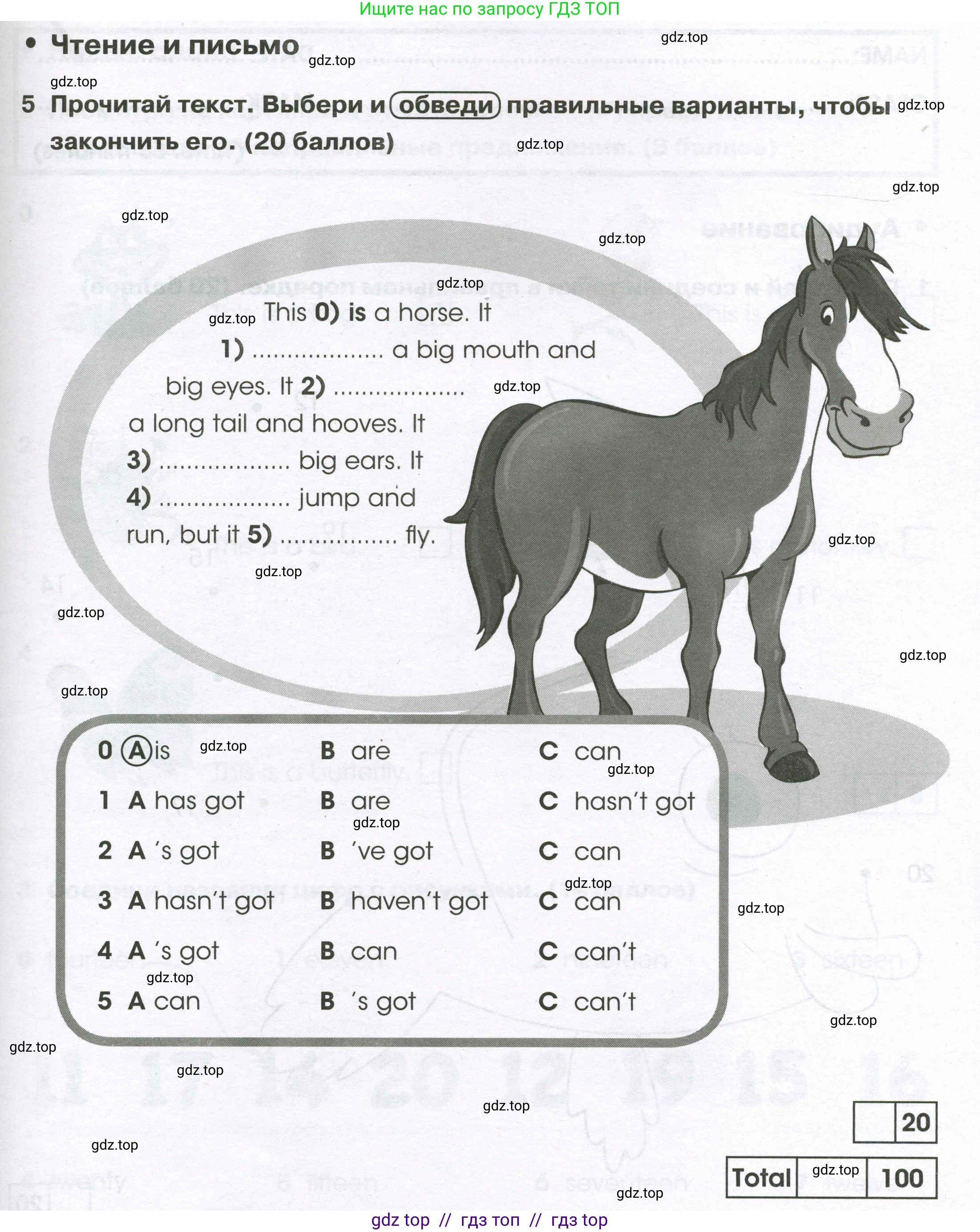 Английский язык (english), 2 класс контрольные задания (test booklet), авторы: Баранова Ксения Михайловна (Baranova Ksenia), Дули Дженни (Dooley Jenny), Копылова Виктория Викторовна (Kopylova Victoria), Мильруд Радислав Петрович (Millrood Radislav), Эванс Вирджиния (Evans Virginia), издательство Просвещение, Москва, 2023, серого цвета, страница 43, номер 5, Условие