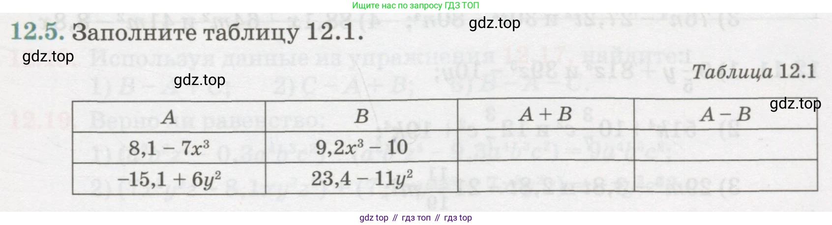 ГДЗ Алгебра, 7 класс Учебник, авторы: Абылкасымова Алма Есимбековна, Кучер Татьяна Павловна, Жумагулова Зауре Абдыкеновна, Корчевский Владимир Евгеньевич, издательство Мектеп, Алматы, 2017, страница 93, номер 12.5, Условие