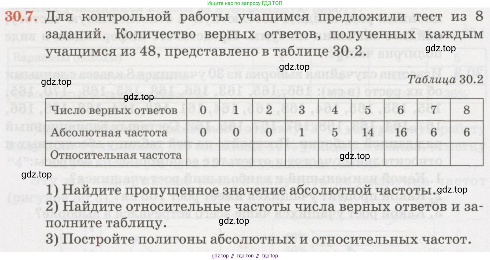 ГДЗ Алгебра, 7 класс Учебник, авторы: Абылкасымова Алма Есимбековна, Кучер Татьяна Павловна, Жумагулова Зауре Абдыкеновна, Корчевский Владимир Евгеньевич, издательство Мектеп, Алматы, 2017, страница 188, номер 30.7, Условие