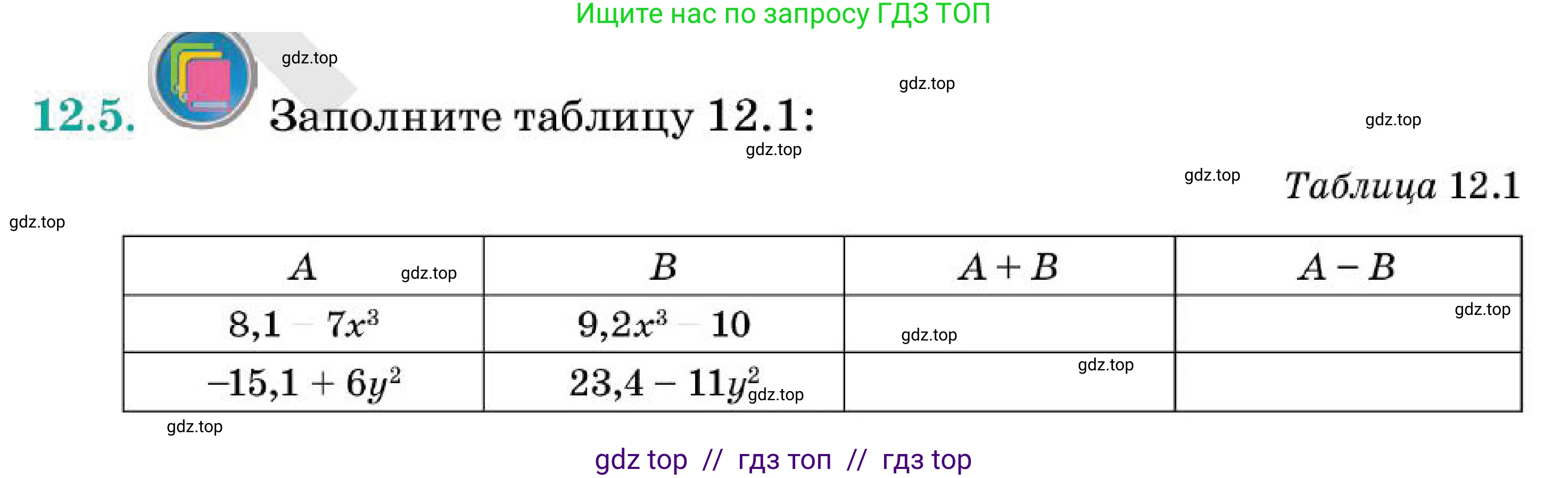 Алгебра, 7 класс Учебник, авторы: Абылкасымова Алма Есимбековна, Кучер Татьяна Павловна, Корчевский Владимир Евгеньевич, Жумагулова Зауре Абдыкеновна, издательство Мектеп, Алматы, 2025, зелёного цвета, страница 89, номер 12.5, Условие