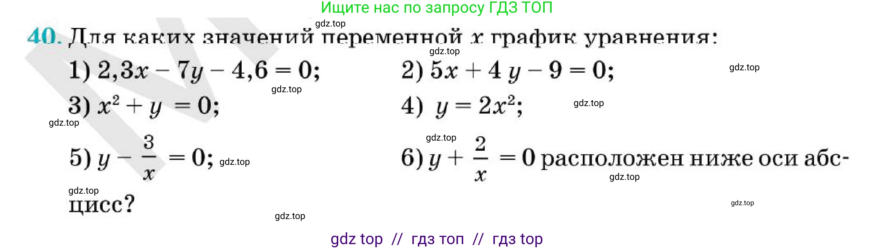 Алгебра, 7 класс Учебник, авторы: Абылкасымова Алма Есимбековна, Кучер Татьяна Павловна, Корчевский Владимир Евгеньевич, Жумагулова Зауре Абдыкеновна, издательство Мектеп, Алматы, 2025, зелёного цвета, страница 262, номер 40, Условие