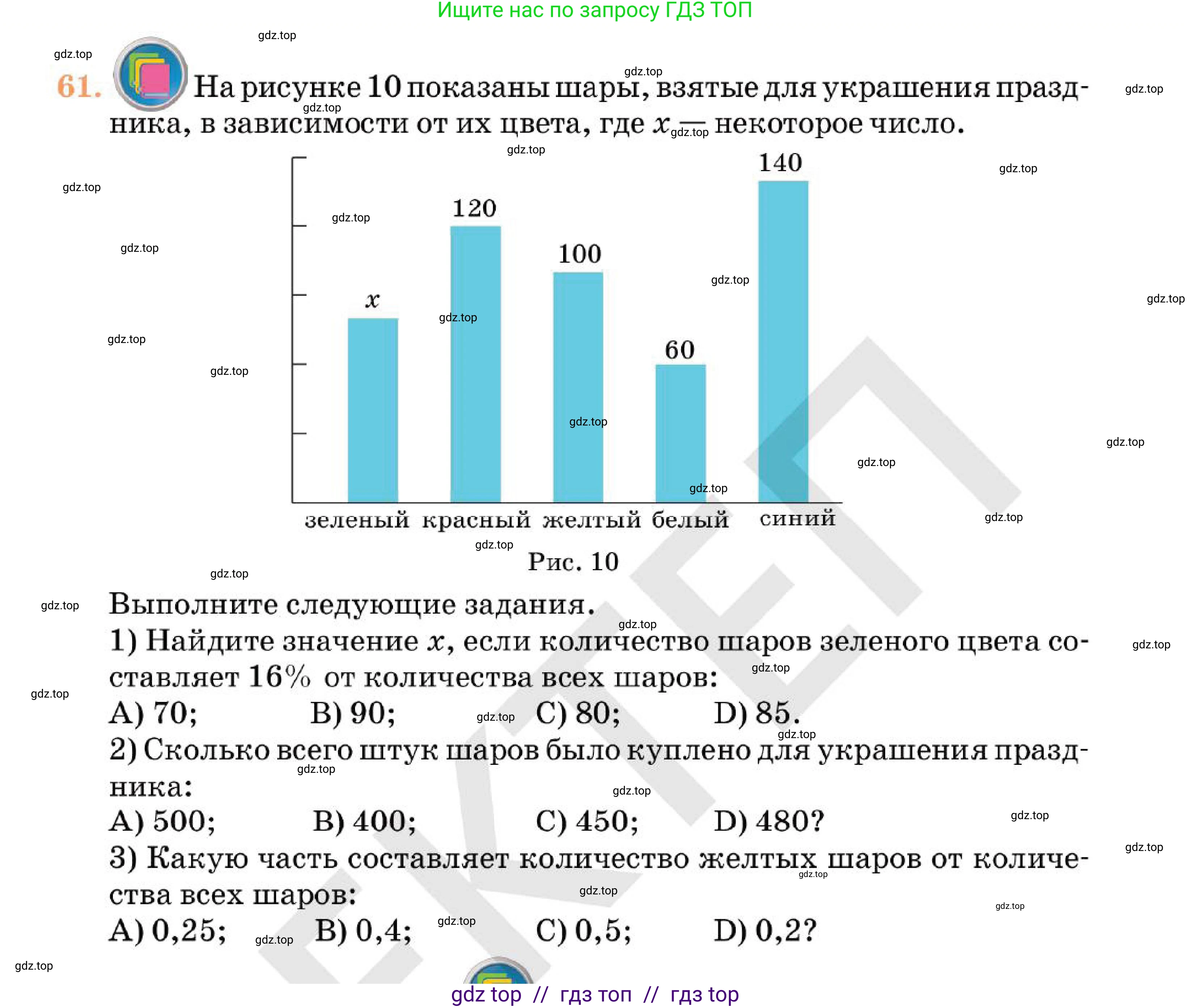 Алгебра, 7 класс Учебник, авторы: Абылкасымова Алма Есимбековна, Кучер Татьяна Павловна, Корчевский Владимир Евгеньевич, Жумагулова Зауре Абдыкеновна, издательство Мектеп, Алматы, 2025, зелёного цвета, страница 268, номер 61, Условие