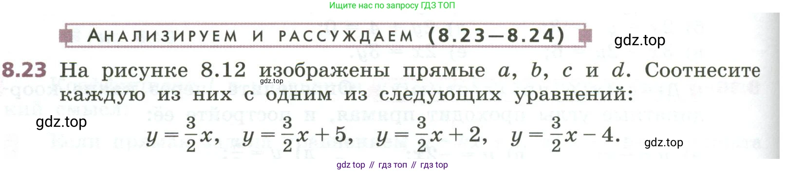 ГДЗ Алгебра, 7 класс Учебник, авторы: Дорофеев Георгий Владимирович, Суворова Светлана Борисовна, Бунимович Евгений Абрамович, Кузнецова Людмила Викторовна, Минаева Светлана Станиславовна, Рослова Лариса Олеговна, издательство Просвещение, Москва, 2023, белого цвета, страница 226, номер 8.23, Условие