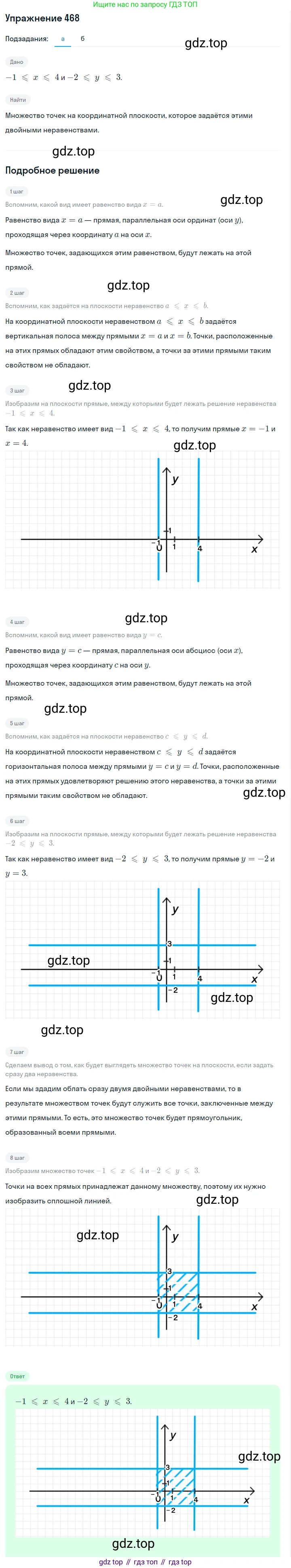 Алгебра, 7 класс Учебник, авторы: Дорофеев Георгий Владимирович, Суворова Светлана Борисовна, Бунимович Евгений Абрамович, Кузнецова Людмила Викторовна, Минаева Светлана Станиславовна, Рослова Лариса Олеговна, издательство Просвещение, Москва, 2019 - 2022, белого цвета, страница 138, номер 468, Решение 1