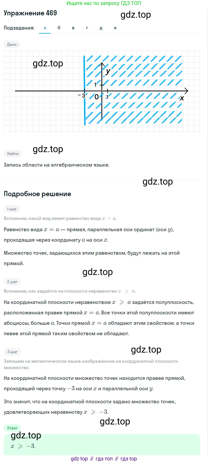 Алгебра, 7 класс Учебник, авторы: Дорофеев Георгий Владимирович, Суворова Светлана Борисовна, Бунимович Евгений Абрамович, Кузнецова Людмила Викторовна, Минаева Светлана Станиславовна, Рослова Лариса Олеговна, издательство Просвещение, Москва, 2019 - 2022, белого цвета, страница 138, номер 469, Решение 1