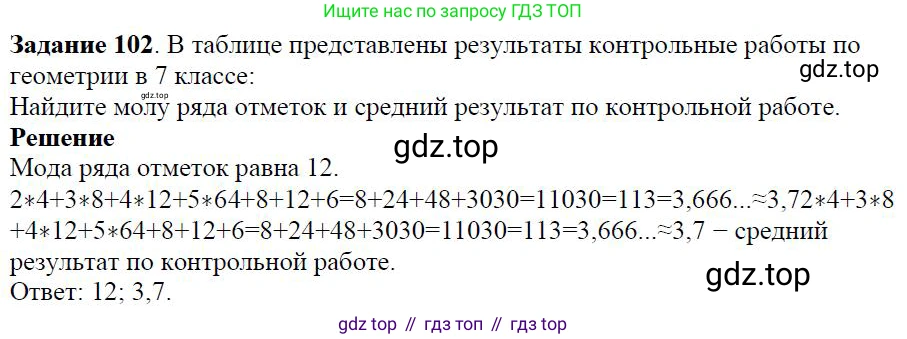 Алгебра, 7 класс Учебник, авторы: Дорофеев Георгий Владимирович, Суворова Светлана Борисовна, Бунимович Евгений Абрамович, Кузнецова Людмила Викторовна, Минаева Светлана Станиславовна, Рослова Лариса Олеговна, издательство Просвещение, Москва, 2019 - 2022, белого цвета, страница 34, номер 102, Решение 4