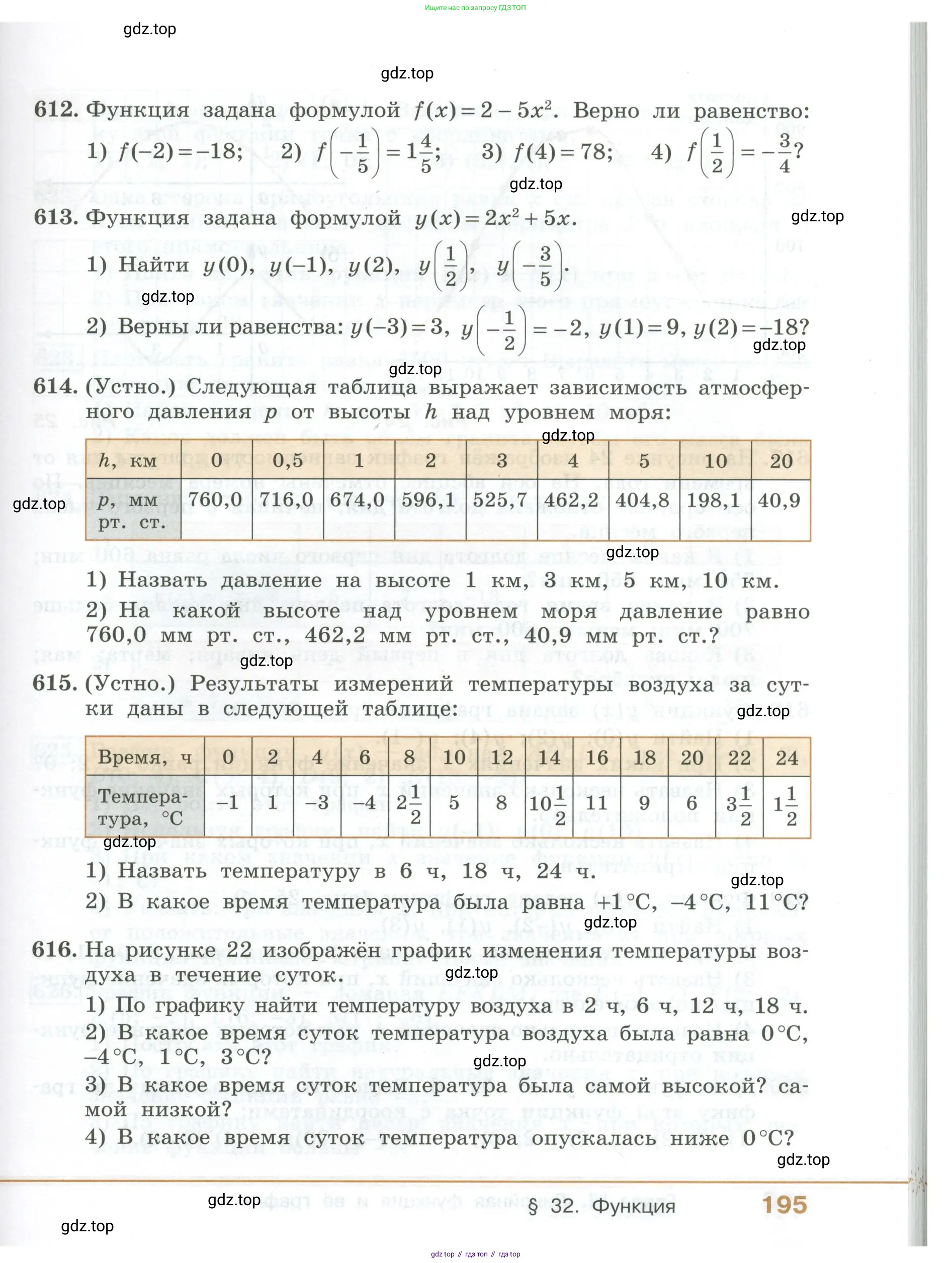 ГДЗ Алгебра, 7 класс Учебник, авторы: Колягин Юрий Михайлович, Ткачева Мария Владимировна, Федорова Надежда Евгеньевна, Шабунин Михаил Иванович, издательство Просвещение, Москва, 2023, оранжевого цвета, страница 195