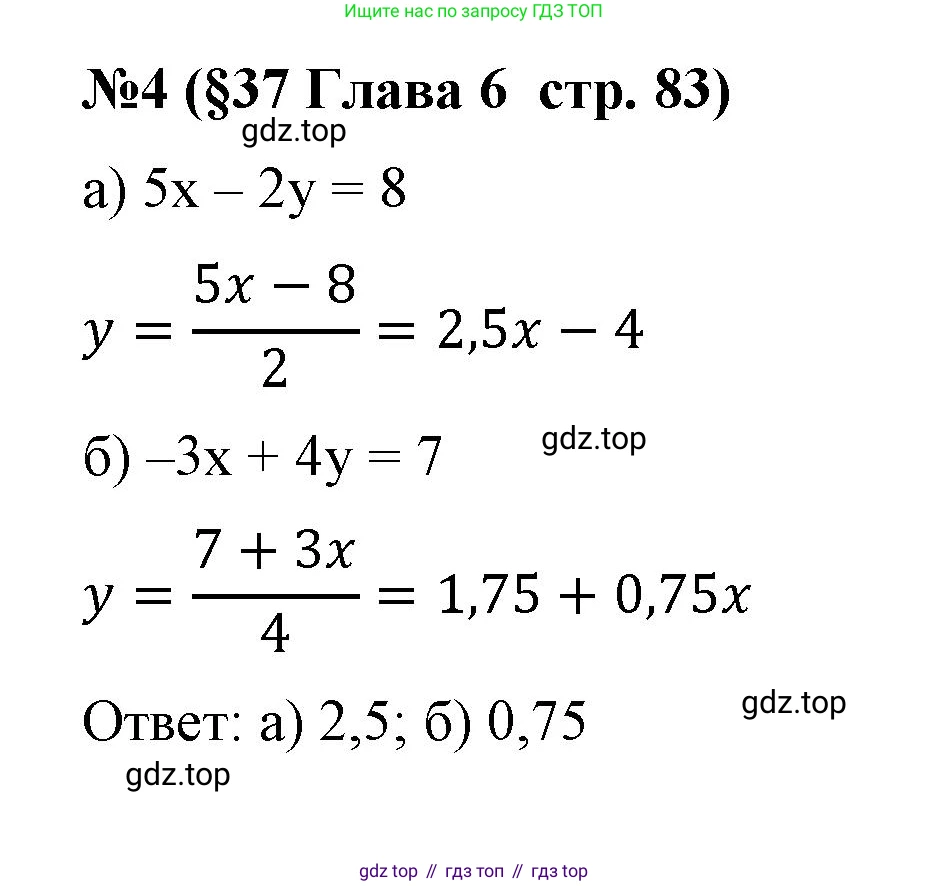 Алгебра, 7 класс рабочая тетрадь, авторы: Крайнева Лариса Борисовна, Миндюк Нора Григорьевна, Шлыкова Инга Соломоновна, издательство Просвещение, Москва, 2023, белого цвета, Часть 2, страница 83, номер 4, Решение