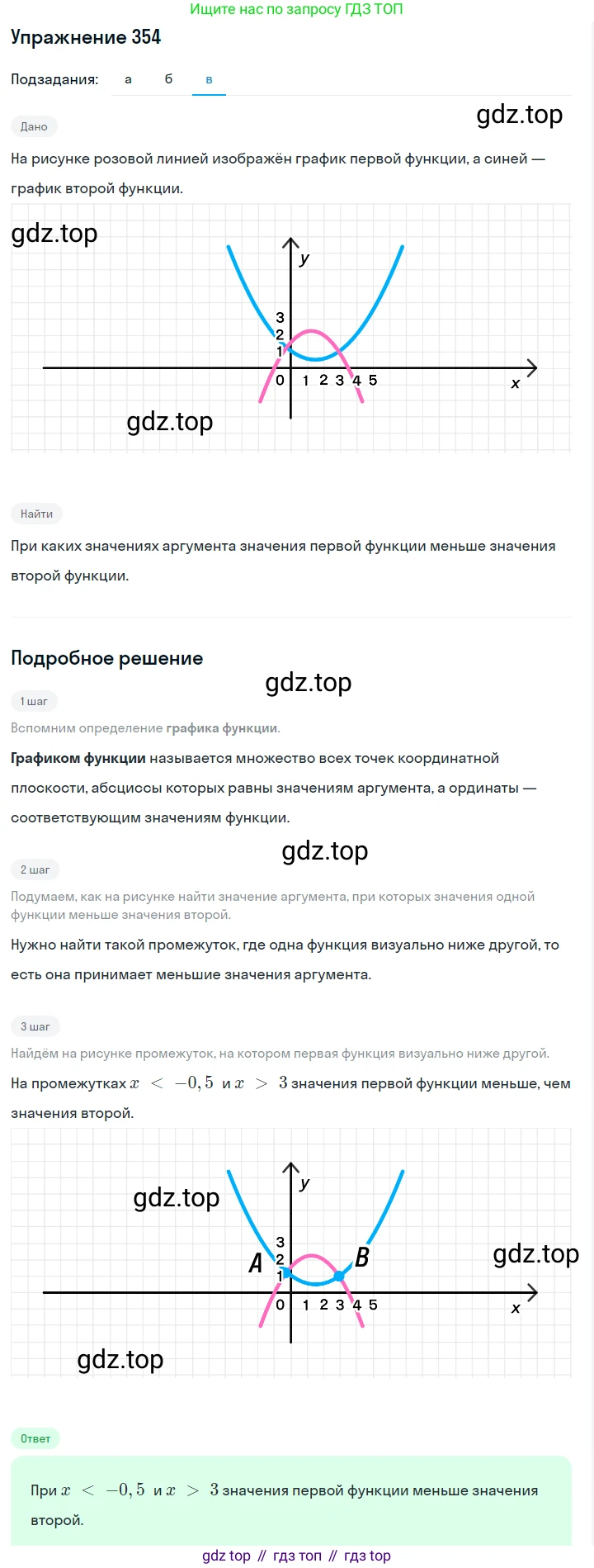 ГДЗ Алгебра, 7 класс Учебник, авторы: Макарычев Юрий Николаевич, Миндюк Нора Григорьевна, Нешков Константин Иванович, Суворова Светлана Борисовна, издательство Просвещение, Москва, 2019 - 2022, белого цвета, страница 89, номер 354, Решение 1 (продолжение 3)