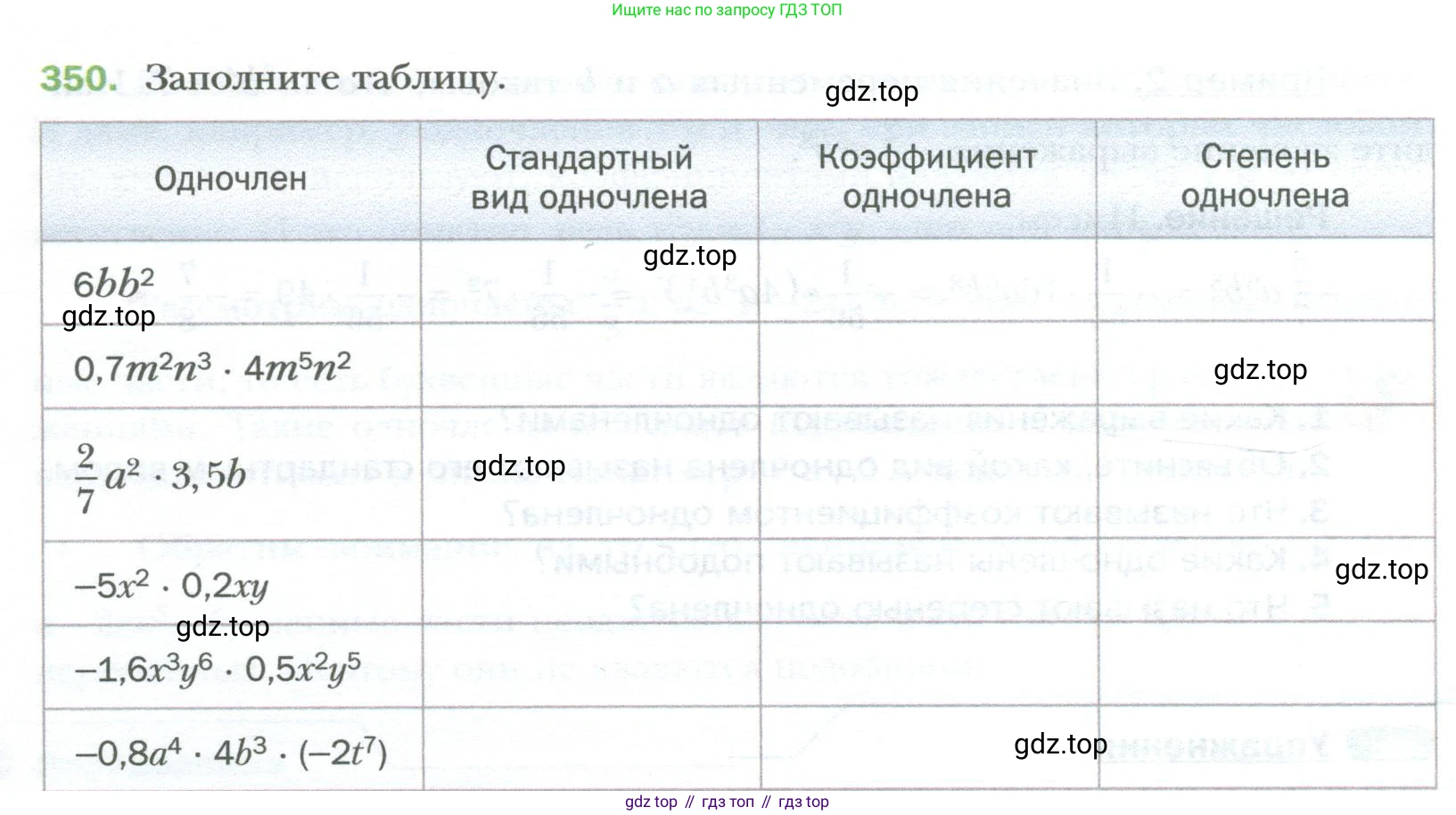 ГДЗ Алгебра, 7 класс Учебник, авторы: Мерзляк Аркадий Григорьевич, Полонский Виталий Борисович, Якир Михаил Семёнович, издательство Просвещение, Москва, 2023, голубого цвета, страница 64, номер 350, Условие