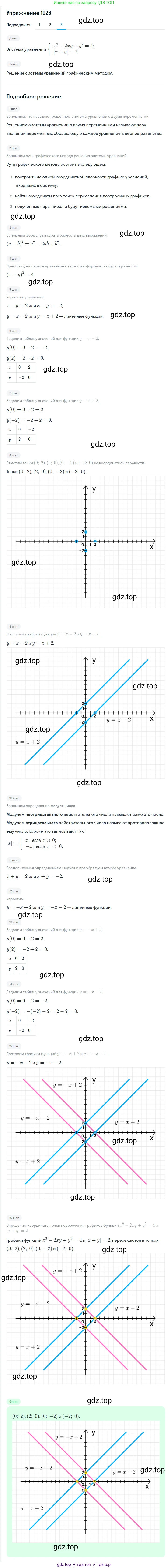 Алгебра, 7 класс Учебник, авторы: Мерзляк Аркадий Григорьевич, Полонский Виталий Борисович, Якир Михаил Семёнович, издательство Просвещение, Москва, 2016 - 2022, страница 202, номер 1026, Решение 1 (продолжение 3)