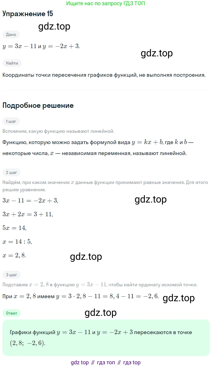 ГДЗ Алгебра, 7 класс рабочая тетрадь, авторы: Мерзляк Аркадий Григорьевич, Полонский Виталий Борисович, Якир Михаил Семёнович, издательство Просвещение, Москва, 2018, страница 24, номер 15, Решение 1