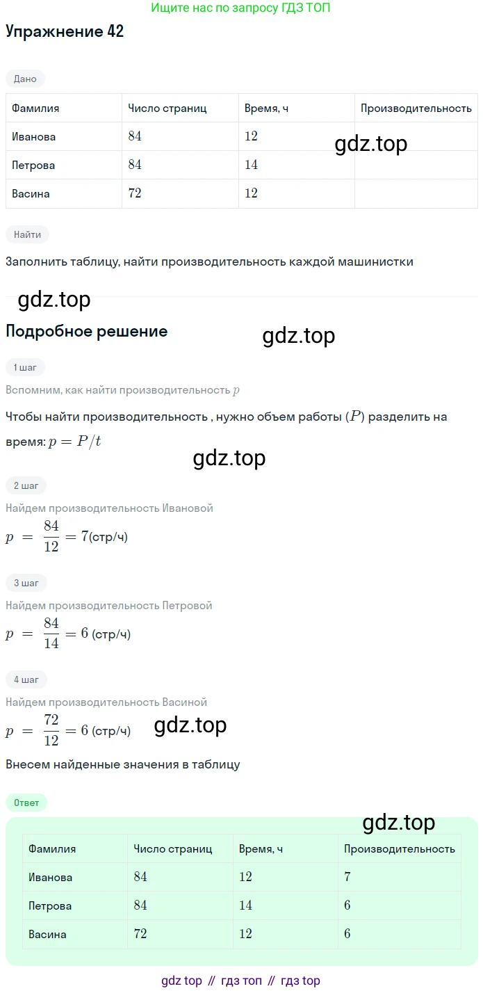 ГДЗ Алгебра, 7 класс рабочая тетрадь, авторы: Минаева Светлана Станиславовна, Рослова Лариса Олеговна, издательство Просвещение, Москва, 2018 - 2022, голубого цвета, страница 20, номер 42, Решение (продолжение 3)