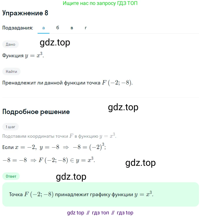 ГДЗ Алгебра, 7 класс рабочая тетрадь, авторы: Миндюк Нора Григорьевна, Шлыкова Инга Соломоновна, издательство Просвещение, Москва, 2017 - 2022, белого цвета, Часть 1, страница 93, номер 8, Решение