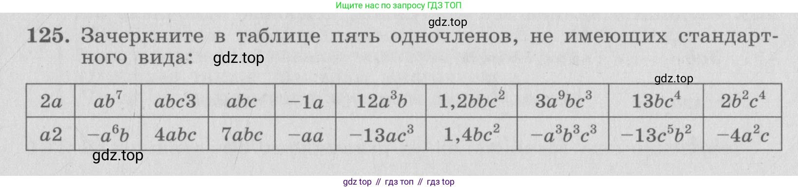 ГДЗ Алгебра, 7 класс рабочая тетрадь, автор: Потапов Михаил Константинович, издательство Просвещение, Москва, 2018, Часть 1, страница 47, номер 125, Условие