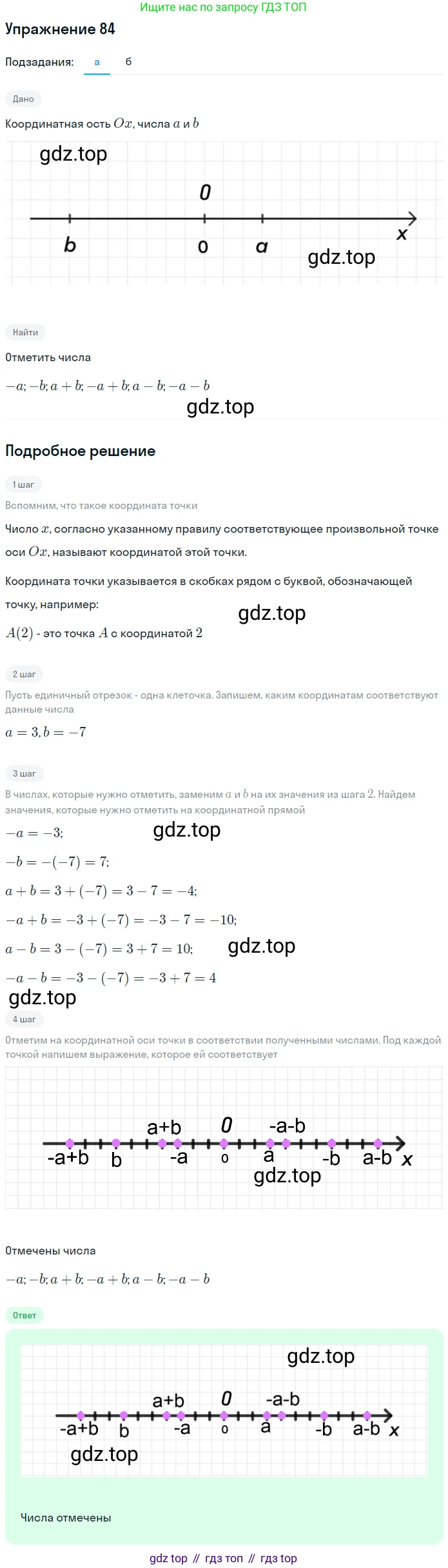 ГДЗ Алгебра, 7 класс рабочая тетрадь, автор: Потапов Михаил Константинович, издательство Просвещение, Москва, 2018, Часть 1, страница 35, номер 84, Решение
