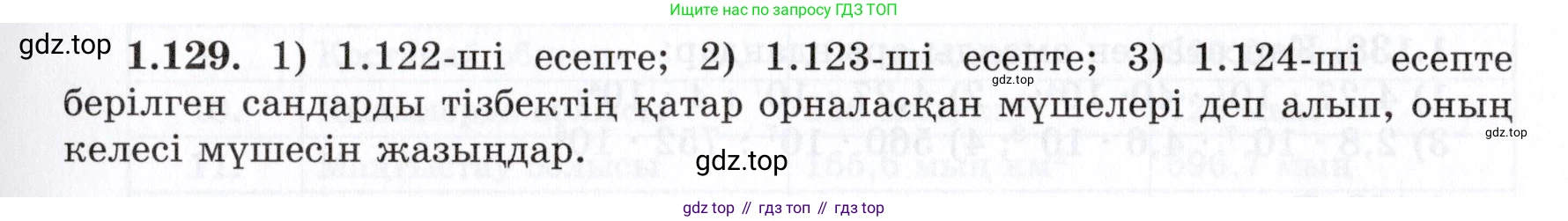 ГДЗ Алгебра, 7 класс Учебник, авторы: Шыныбеков Абдухали Насырович, Шыныбеков Данияр Абдухалиевич, издательство Атамұра, Алматы, 2017, зелёного цвета, страница 38, номер 1.129, Условие (КЗ)