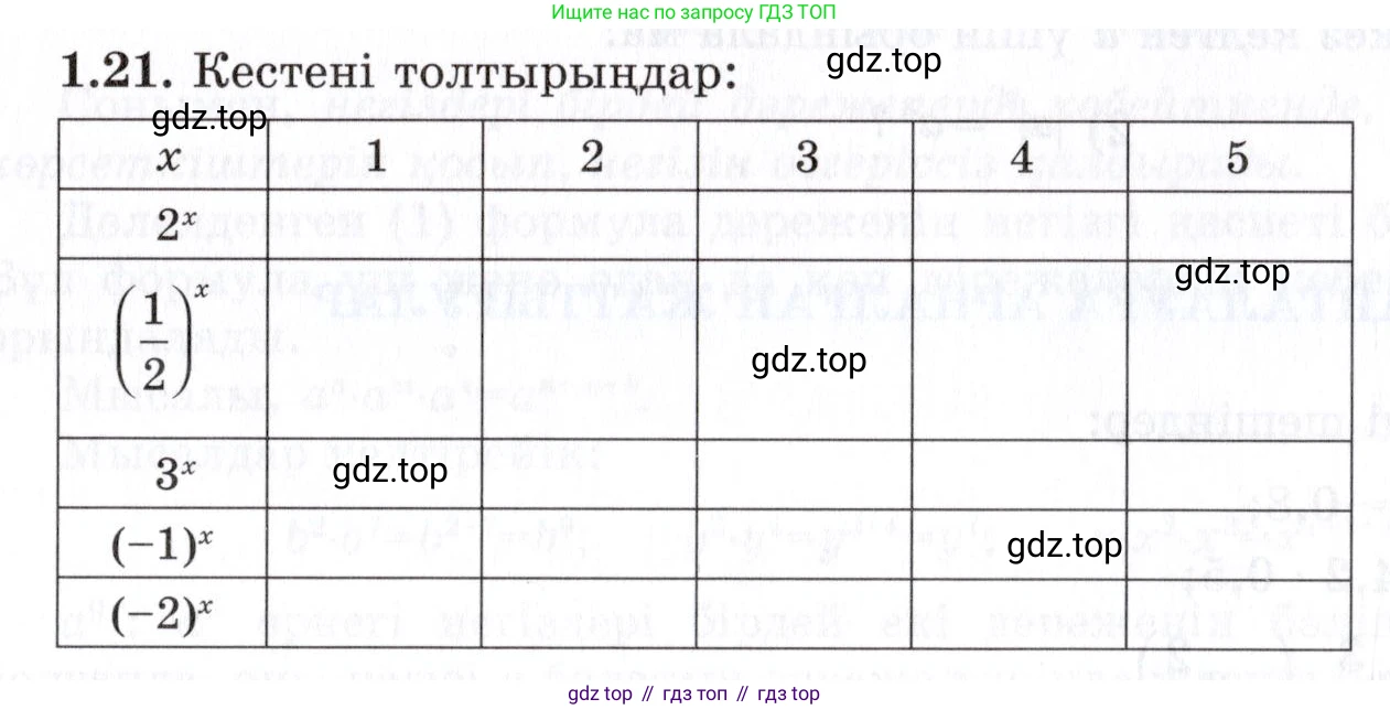 ГДЗ Алгебра, 7 класс Учебник, авторы: Шыныбеков Абдухали Насырович, Шыныбеков Данияр Абдухалиевич, издательство Атамұра, Алматы, 2017, зелёного цвета, страница 16, номер 1.21, Условие (КЗ)