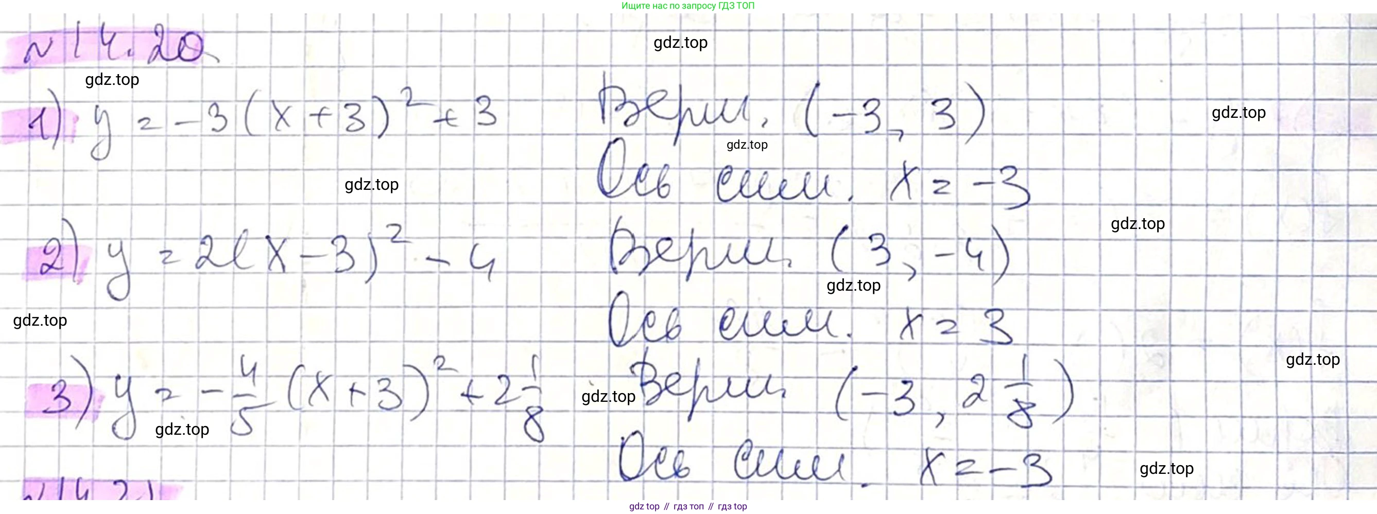 ГДЗ Алгебра, 8 класс Учебник, авторы: Абылкасымова Алма Есимбековна, Кучер Татьяна Павловна, Корчевский Владимир Евгеньевич, Жумагулова Зауре Абдыкеновна, издательство Мектеп, Алматы, 2018, страница 121, номер 14.20, Решение