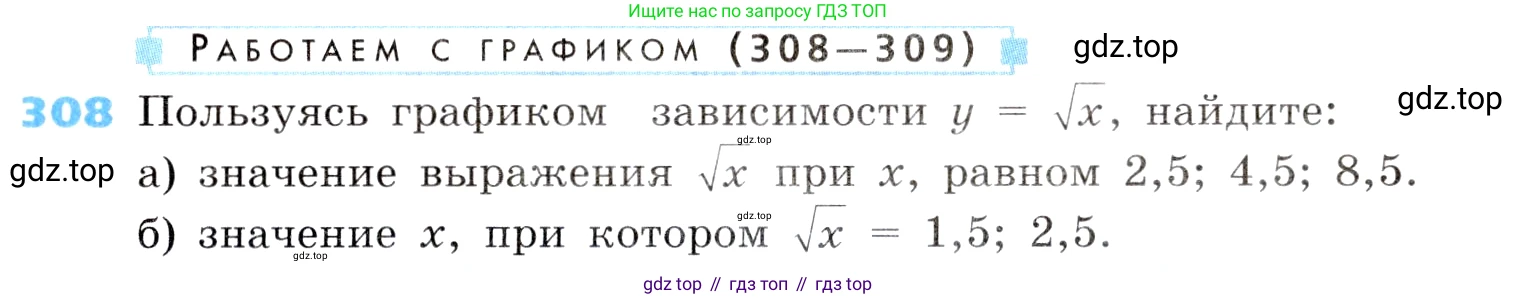ГДЗ Алгебра, 8 класс Учебник, авторы: Дорофеев Георгий Владимирович, Суворова Светлана Борисовна, Бунимович Евгений Абрамович, Кузнецова Людмила Викторовна, Минаева Светлана Станиславовна, Рослова Лариса Олеговна, издательство Просвещение, Москва, 2019 - 2022, белого цвета, страница 89, номер 308, Условие
