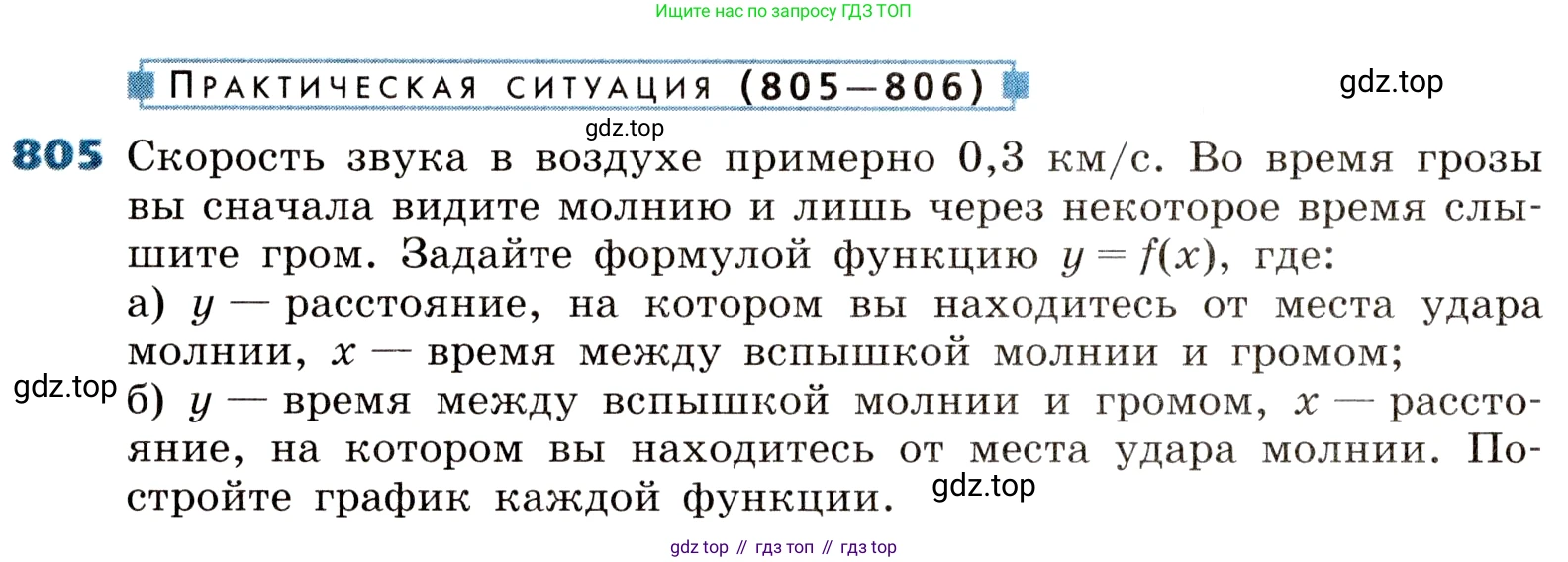 ГДЗ Алгебра, 8 класс Учебник, авторы: Дорофеев Георгий Владимирович, Суворова Светлана Борисовна, Бунимович Евгений Абрамович, Кузнецова Людмила Викторовна, Минаева Светлана Станиславовна, Рослова Лариса Олеговна, издательство Просвещение, Москва, 2019 - 2022, белого цвета, страница 262, номер 805, Условие