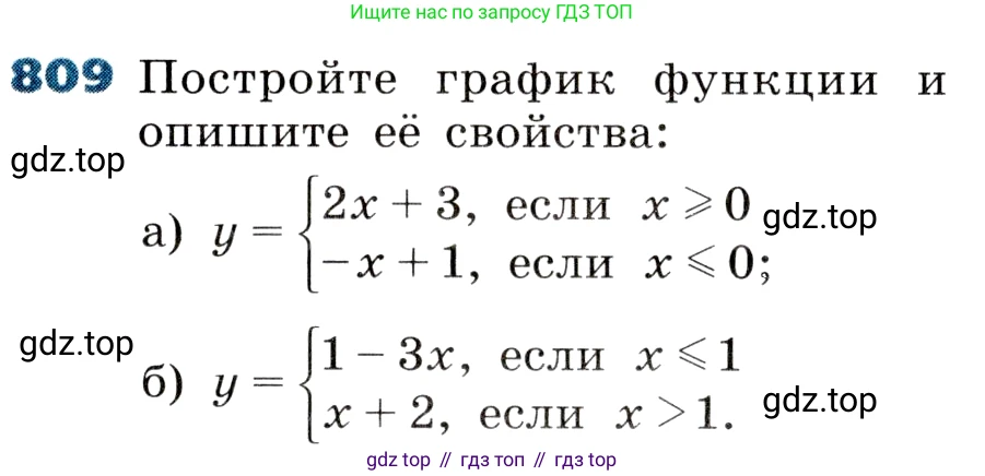 ГДЗ Алгебра, 8 класс Учебник, авторы: Дорофеев Георгий Владимирович, Суворова Светлана Борисовна, Бунимович Евгений Абрамович, Кузнецова Людмила Викторовна, Минаева Светлана Станиславовна, Рослова Лариса Олеговна, издательство Просвещение, Москва, 2019 - 2022, белого цвета, страница 263, номер 809, Условие