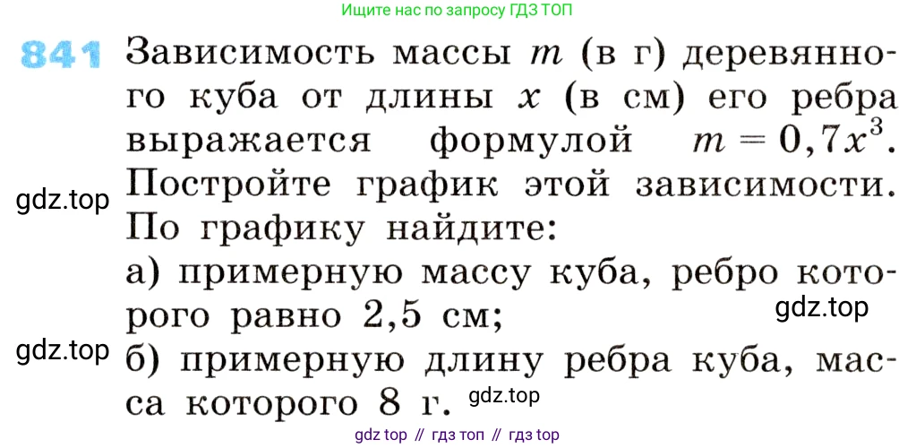 ГДЗ Алгебра, 8 класс Учебник, авторы: Дорофеев Георгий Владимирович, Суворова Светлана Борисовна, Бунимович Евгений Абрамович, Кузнецова Людмила Викторовна, Минаева Светлана Станиславовна, Рослова Лариса Олеговна, издательство Просвещение, Москва, 2019 - 2022, белого цвета, страница 274, номер 841, Условие
