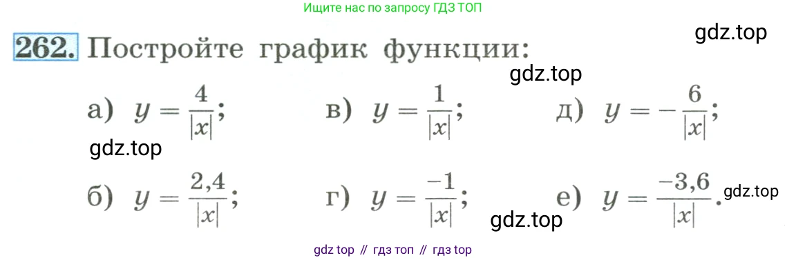 ГДЗ Алгебра, 8 класс Учебник, авторы: Макарычев Юрий Николаевич, Миндюк Нора Григорьевна, Нешков Константин Иванович, Суворова Светлана Борисовна, издательство Просвещение, Москва, 2023, белого цвета, страница 62, номер 262, Условие