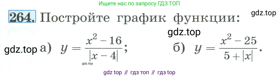 ГДЗ Алгебра, 8 класс Учебник, авторы: Макарычев Юрий Николаевич, Миндюк Нора Григорьевна, Нешков Константин Иванович, Суворова Светлана Борисовна, издательство Просвещение, Москва, 2023, белого цвета, страница 63, номер 264, Условие