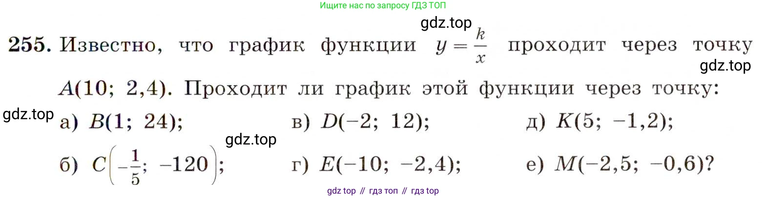ГДЗ Алгебра, 8 класс Учебник, авторы: Макарычев Юрий Николаевич, Миндюк Нора Григорьевна, Нешков Константин Иванович, Суворова Светлана Борисовна, издательство Просвещение, Москва, 2019 - 2022, белого цвета, страница 59, номер 255, Условие