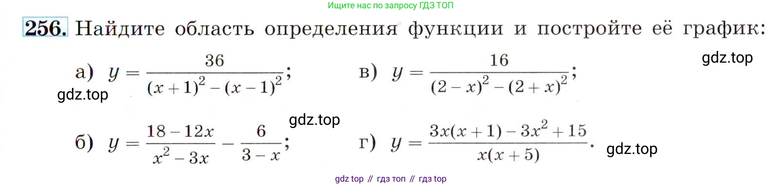 ГДЗ Алгебра, 8 класс Учебник, авторы: Макарычев Юрий Николаевич, Миндюк Нора Григорьевна, Нешков Константин Иванович, Суворова Светлана Борисовна, издательство Просвещение, Москва, 2019 - 2022, белого цвета, страница 59, номер 256, Условие