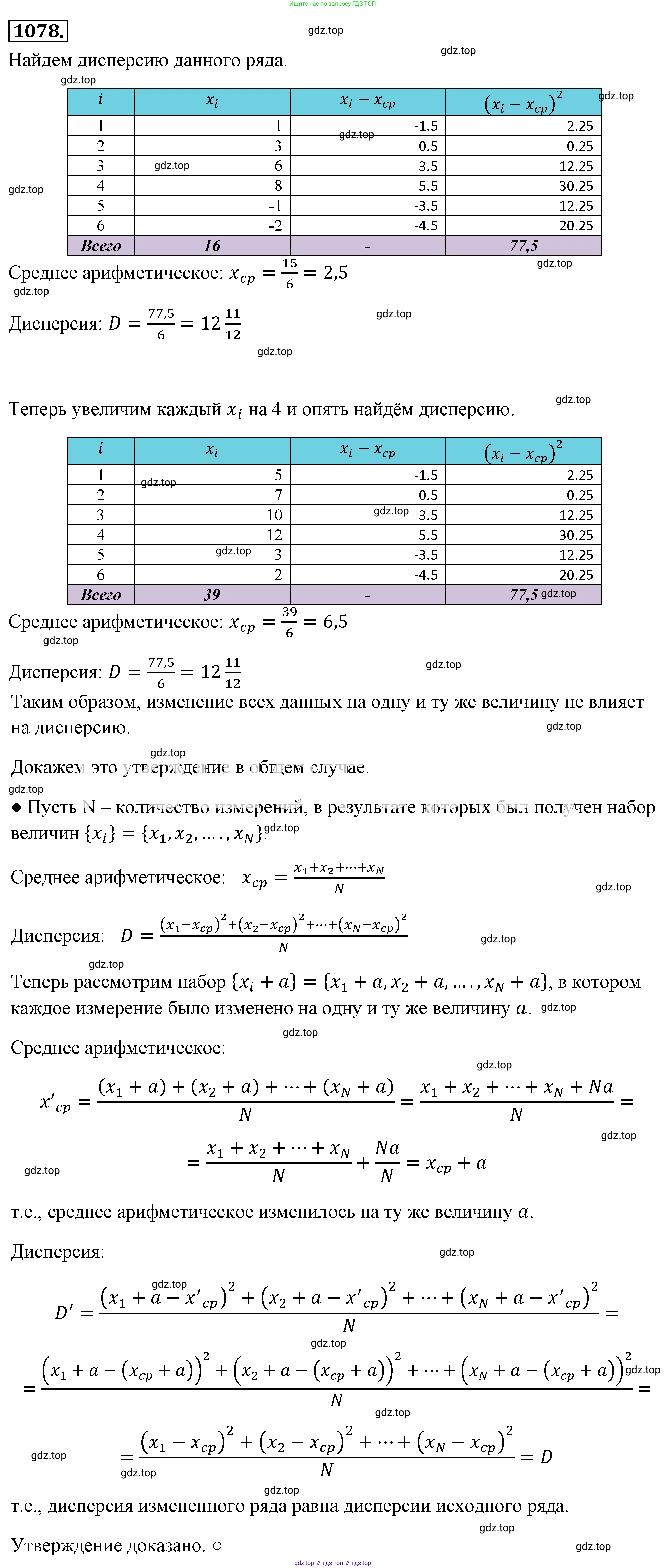 ГДЗ Алгебра, 8 класс Учебник, авторы: Макарычев Юрий Николаевич, Миндюк Нора Григорьевна, Нешков Константин Иванович, Суворова Светлана Борисовна, издательство Просвещение, Москва, 2019 - 2022, белого цвета, страница 249, номер 1078, Решение 4