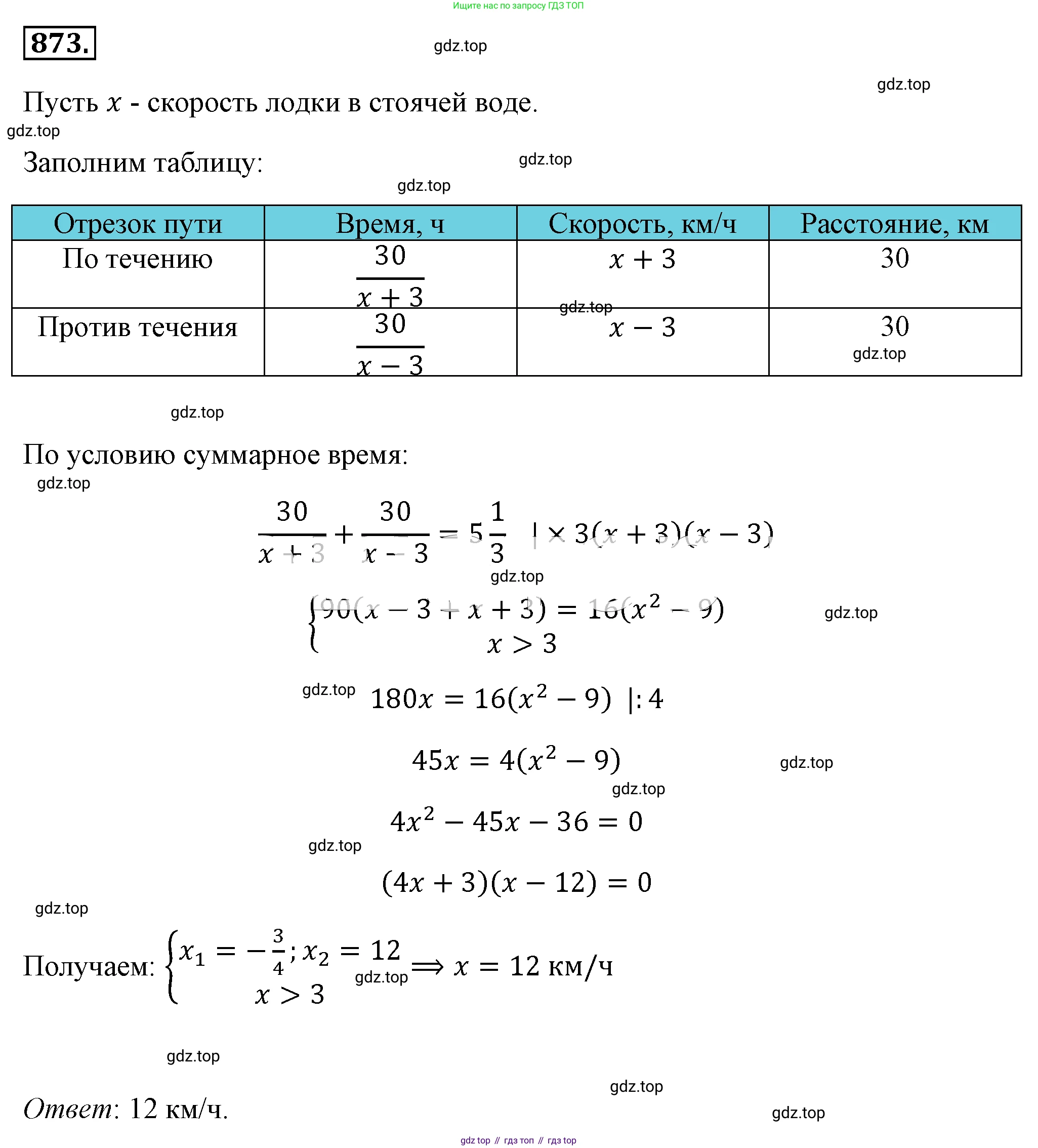 ГДЗ Алгебра, 8 класс Учебник, авторы: Макарычев Юрий Николаевич, Миндюк Нора Григорьевна, Нешков Константин Иванович, Суворова Светлана Борисовна, издательство Просвещение, Москва, 2019 - 2022, белого цвета, страница 194, номер 873, Решение 4