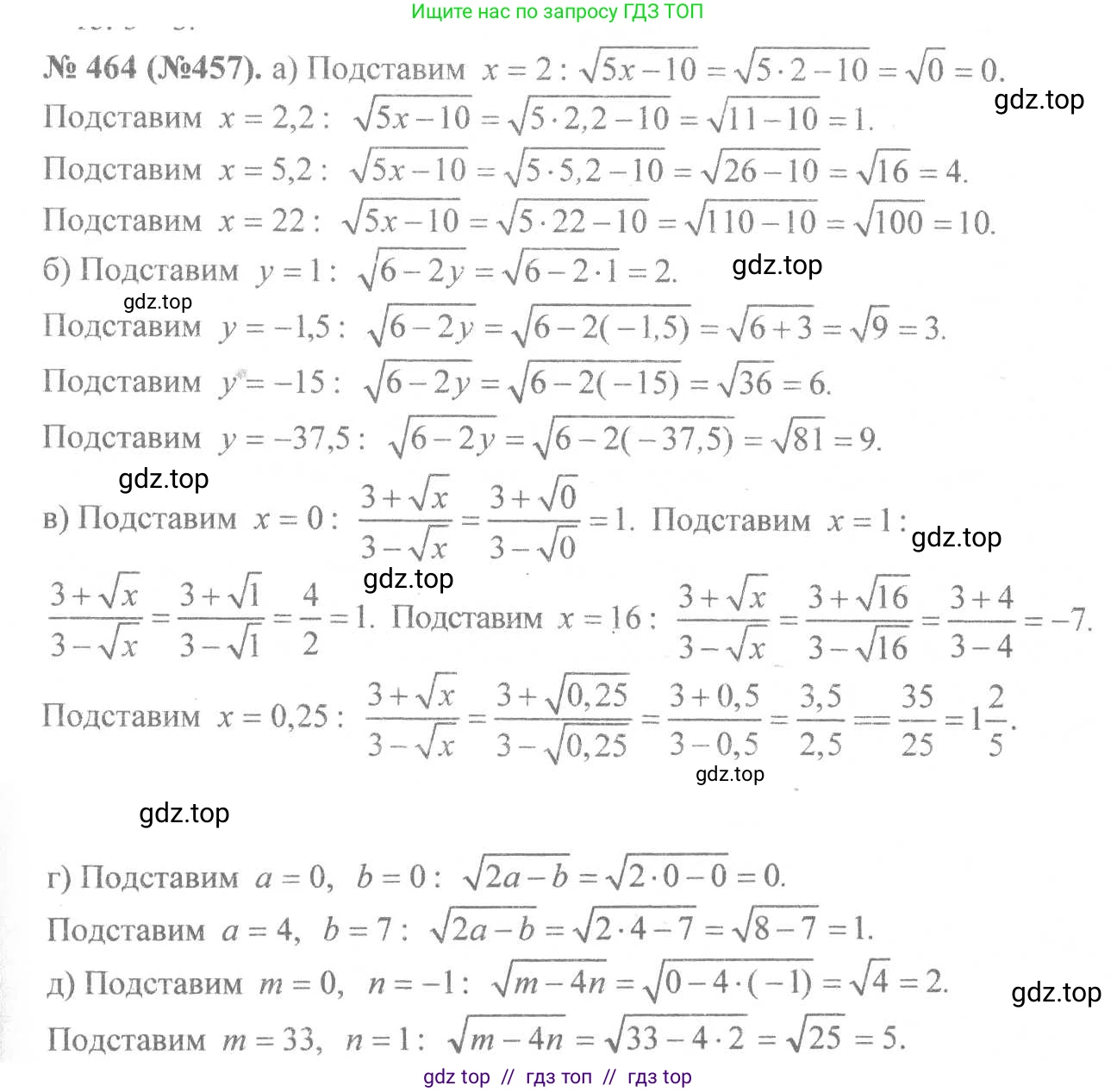 Алгебра, 8 класс Учебник, авторы: Макарычев Юрий Николаевич, Миндюк Нора Григорьевна, Нешков Константин Иванович, Суворова Светлана Борисовна, издательство Просвещение, Москва, 2019 - 2022, белого цвета, страница 110, номер 464, Решение 7