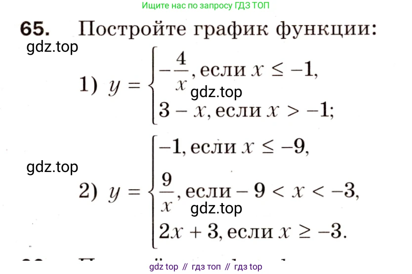 Алгебра, 8 класс Дидактические материалы, авторы: Мерзляк Аркадий Григорьевич, Полонский Виталий Борисович, Рабинович Ефим Михайлович, Якир Михаил Семёнович, издательство Просвещение, Москва, 2014, розового цвета, страница 70, номер 65, Условие