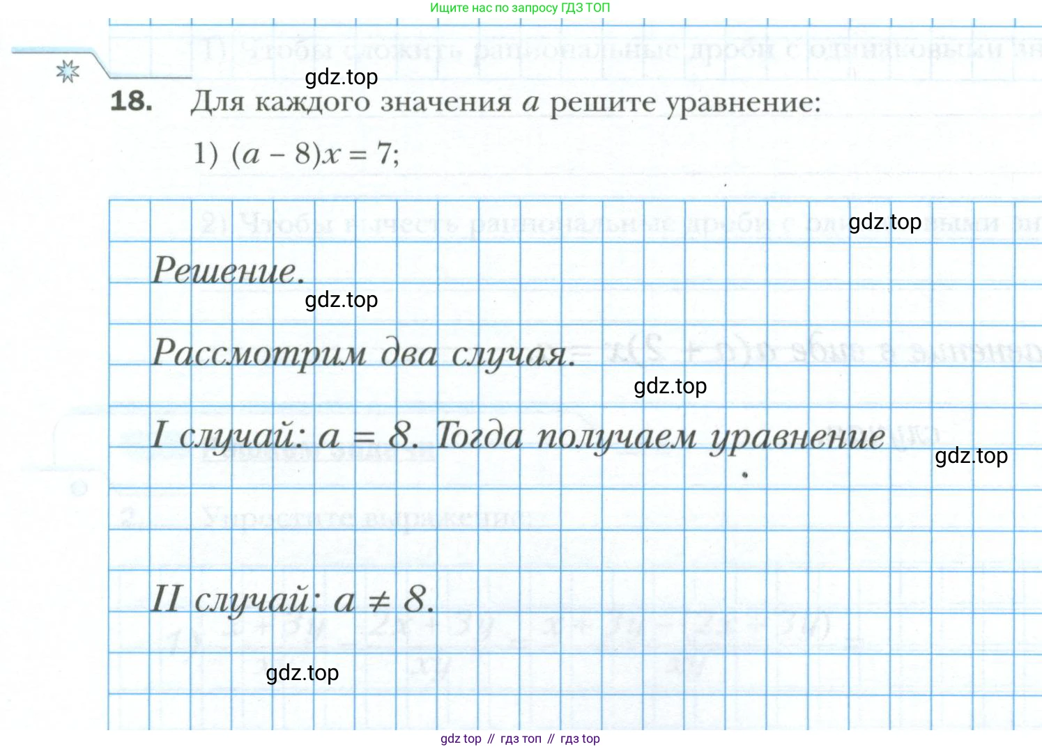 ГДЗ Алгебра, 8 класс рабочая тетрадь, авторы: Мерзляк Аркадий Григорьевич, Полонский Виталий Борисович, Якир Михаил Семёнович, издательство Просвещение, Москва, 2021, голубого цвета, Часть 1, страница 19, номер 18, Условие