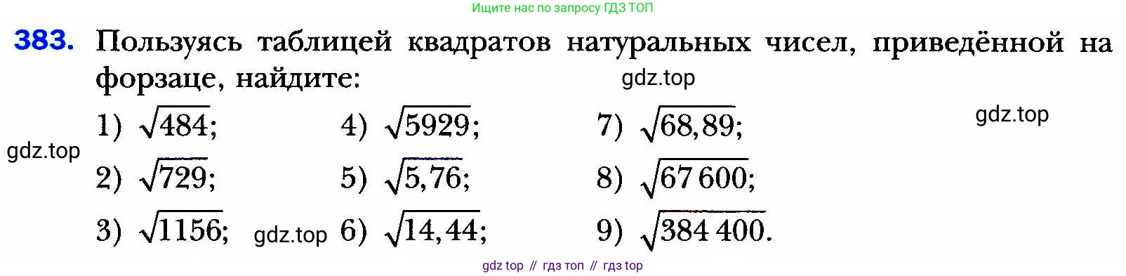 ГДЗ Алгебра, 8 класс Учебник, авторы: Мерзляк Аркадий Григорьевич, Полонский Виталий Борисович, Якир Михаил Семёнович, издательство Просвещение, Москва, 2018 - 2022, розового цвета, страница 100, номер 383, Условие