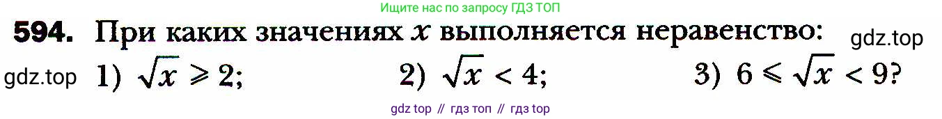 ГДЗ Алгебра, 8 класс Учебник, авторы: Мерзляк Аркадий Григорьевич, Полонский Виталий Борисович, Якир Михаил Семёнович, издательство Просвещение, Москва, 2018 - 2022, розового цвета, страница 148, номер 594, Условие