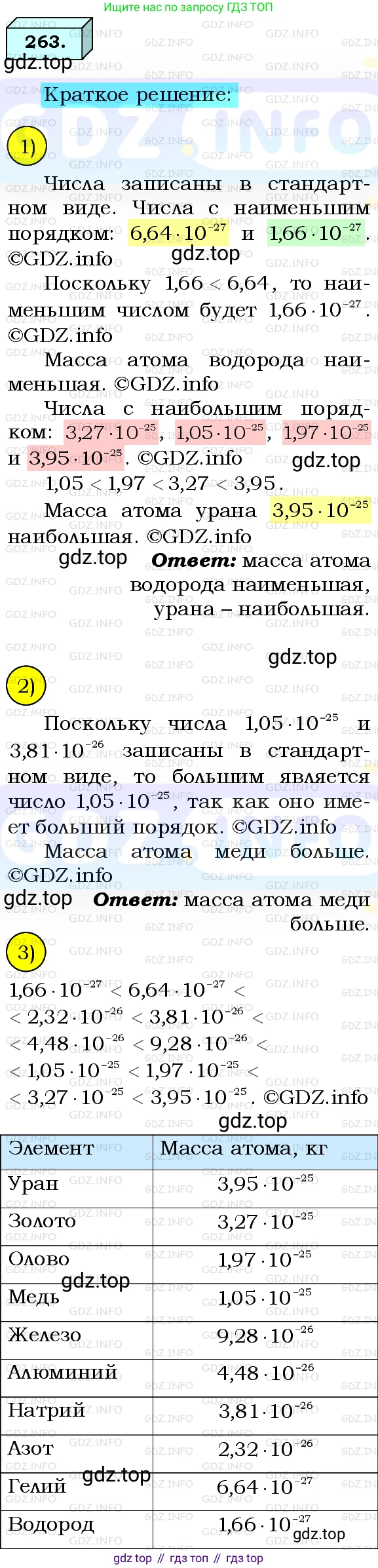 ГДЗ Алгебра, 8 класс Учебник, авторы: Мерзляк Аркадий Григорьевич, Полонский Виталий Борисович, Якир Михаил Семёнович, издательство Просвещение, Москва, 2018 - 2022, розового цвета, страница 65, номер 263, Решение 3