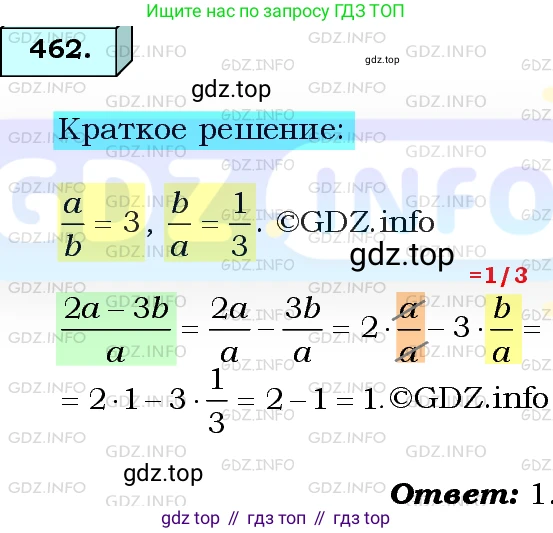 ГДЗ Алгебра, 8 класс Учебник, авторы: Мерзляк Аркадий Григорьевич, Полонский Виталий Борисович, Якир Михаил Семёнович, издательство Просвещение, Москва, 2018 - 2022, розового цвета, страница 116, номер 462, Решение 3