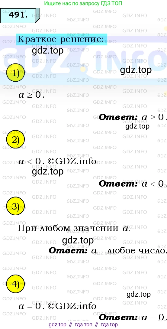 ГДЗ Алгебра, 8 класс Учебник, авторы: Мерзляк Аркадий Григорьевич, Полонский Виталий Борисович, Якир Михаил Семёнович, издательство Просвещение, Москва, 2018 - 2022, розового цвета, страница 123, номер 491, Решение 3